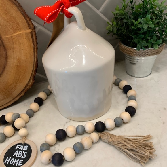 Rae Dunn PEACE Round Birdhouse with Red Ribbon - Picture 2 of 3